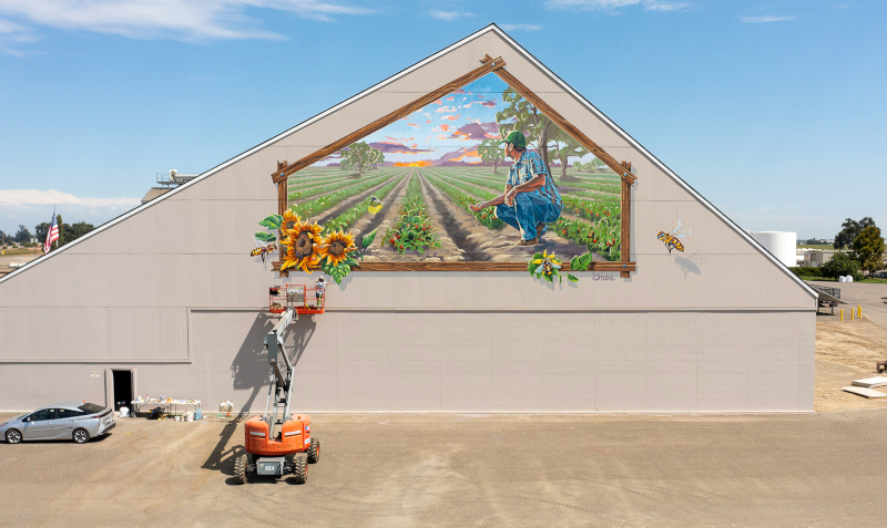 Colleen Gnos painting outdoors