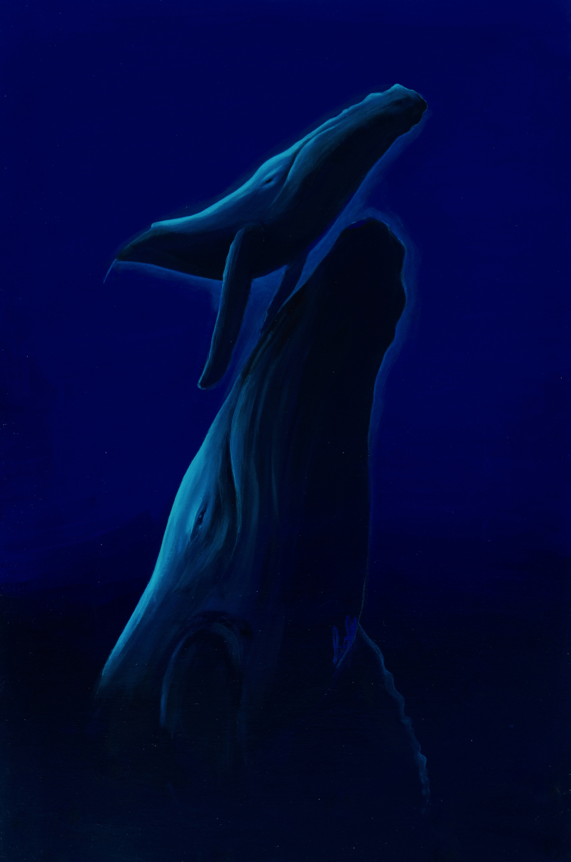 Havilah Abrego — large-scale whale painting