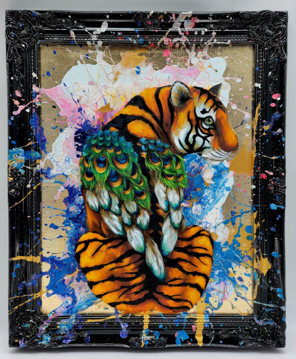 Jill Crowley — King, tiger with peacock wings
