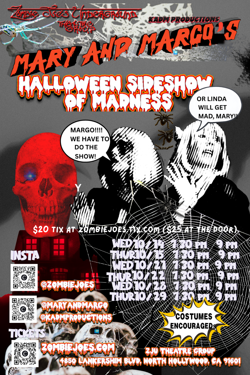 Mary and Margo's Halloween Sideshow of Madness promotional poster